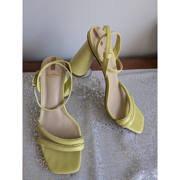 Sam Edelman LIME GREEN Women's US 8M/ EU38 Kia Kiwi Leather Block Heel Sandals - Picture 11 of 11